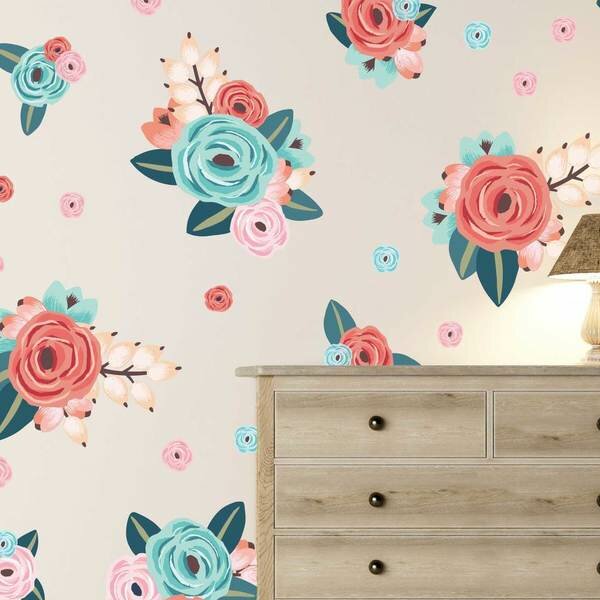 Urban Walls 29 Piece Graphic Flowers Wall Decal Set Wayfair   29 Piece Graphic Flowers Wall Decal Set 